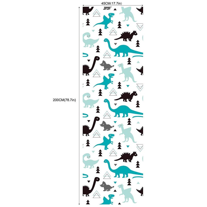 Taogift Peel and Stick Dinosaur Cartoon Contact Paper Wallpaper for Kids Boys Room Bedroom Walls Decoration 17.7x78.7 Inches - Image 2